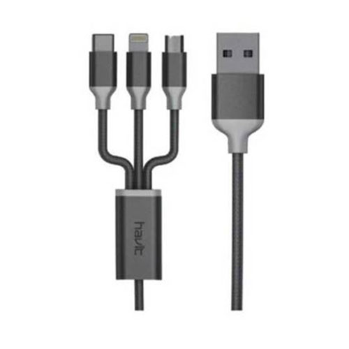 HAVIT H622 1.2M 3-in-1 Micro (Android), Lightning (iPhone) & Type-c Data & Charging Cable