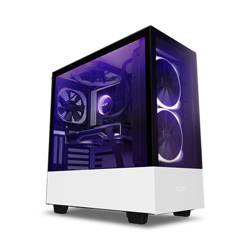 NZXT CA-H510E-W1 H510 Elite Compact Mid Tower Matte White Chassis with Smart Device 2