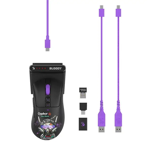 A4Tech Bloody R73 Ultra Duo Cypher Ghost Dual Mode Wireless + USB Type C Gaming Mouse Including Dock