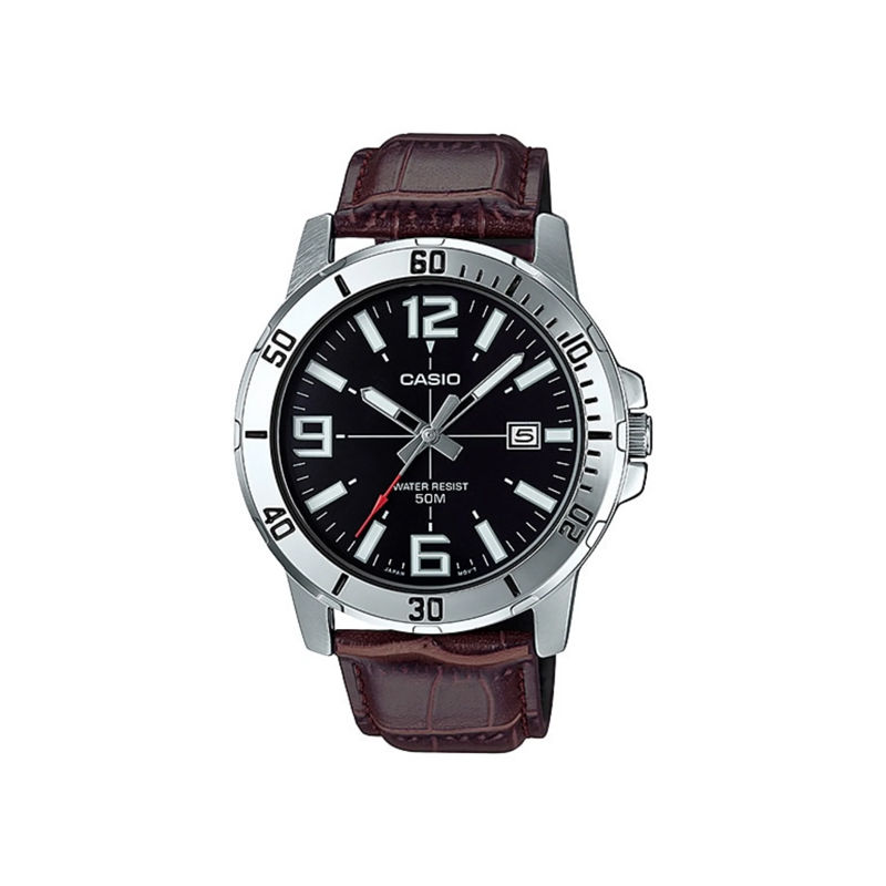 Casio Enticer MTP-VD01L-1BVDF Brown Leather Belt Men's Watch