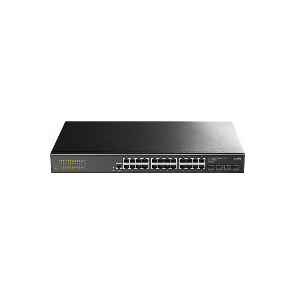 CUDY GS2024S2 24-Port Layer-2 Managed Gigabit Switch with 4 Gigabit SFP Slots