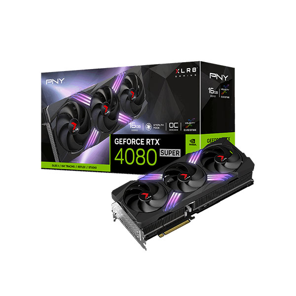 PNY GeForce RTX 4080 SUPER 16GB GDDR6X XLR8 Gaming VERTO EPIC-X RGB Overclocked Triple Fan Graphics Card