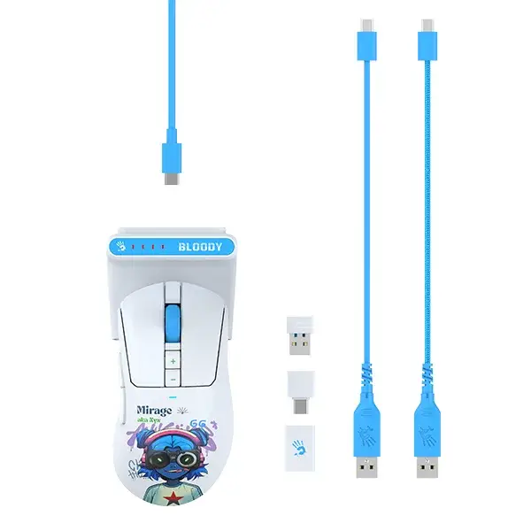 A4Tech Bloody R73 Ultra Duo Nyx Mirage Dual Mode Wireless + USB Type C Gaming Mouse Including Dock