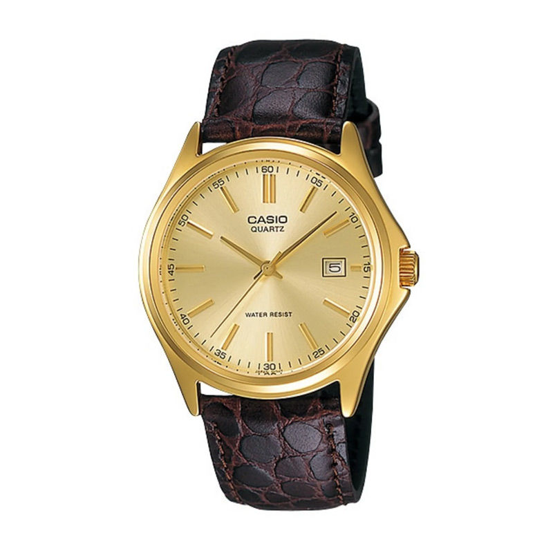Casio Genuine Leather Band Men's Watch with Date