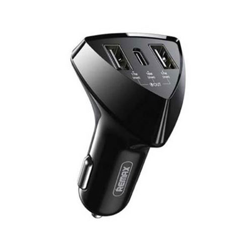 REMAX RCC-214 Dual USB Port & One Type-C Fast Charging Car Charger