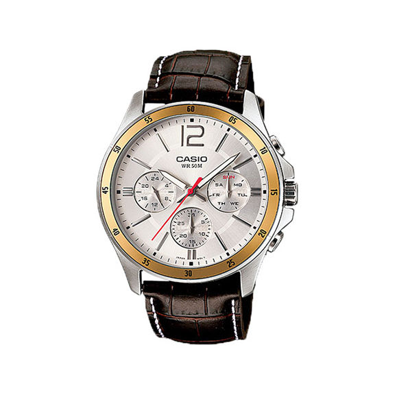 Casio Enticer Multifunction Leather Watch