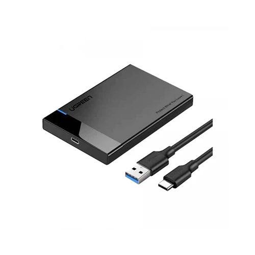 UGREEN 60735 (USB 3.1) 2.5 Inch Hard Drive Enclosure with USB-A/USB-C to USB-C Cable