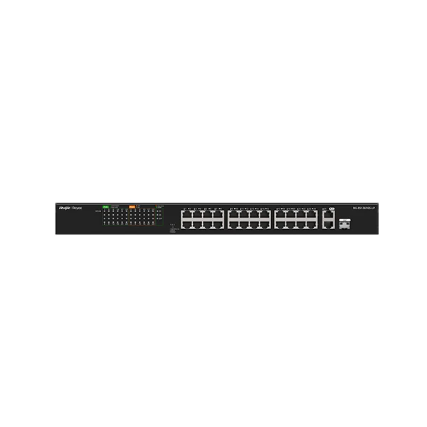 Ruijie RG-ES126FGS-LP 24-Port 10/100 Mbps with 2-Port Gigabit Unmanaged PoE Switch