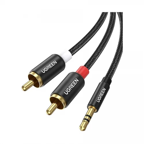 UGREEN 60240 3.5mm to 2RCA Audio Cable Aluminum Shell with Braid 1M