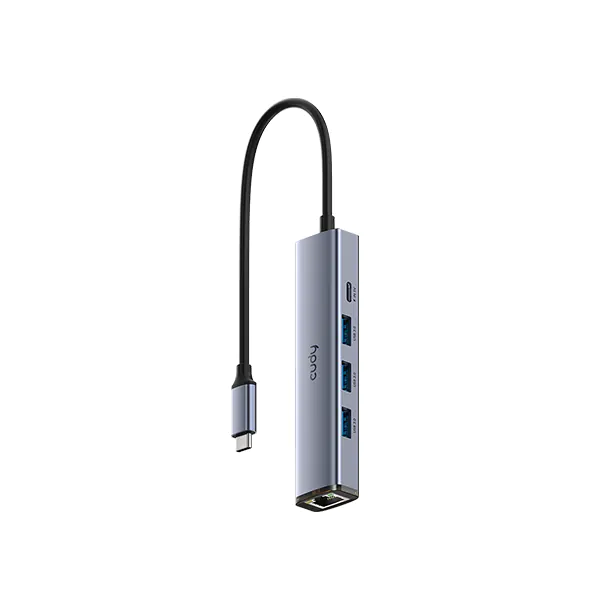 CUDY UH605 5-In-1 USB-C Hub with Gigabit Ethernet Port