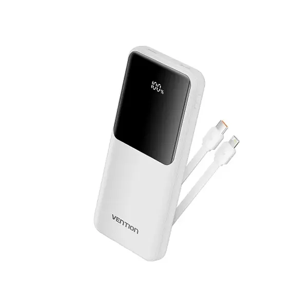 Vention I13WB-V2 10000mAh 22.5W LED Display Power Bank - White