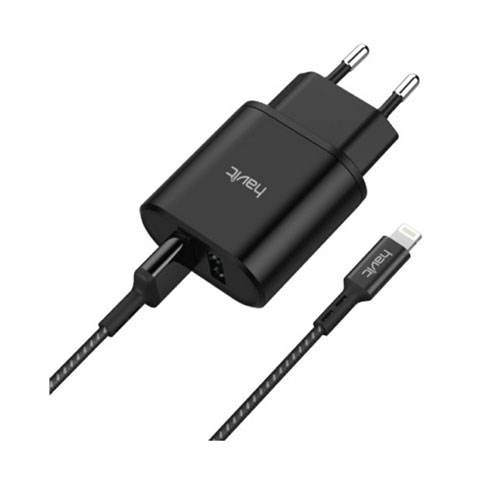 HAVIT ST822 2.1A 2-USB Ports Charger Set W/Lightning Data Cable