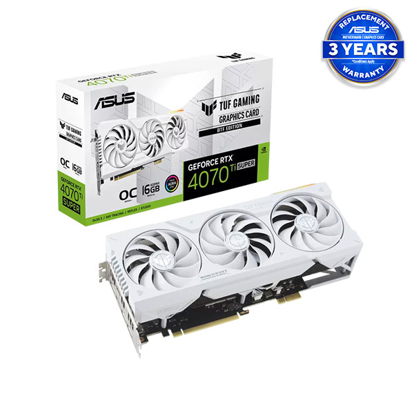 ASUS TUF Gaming GeForce RTX 4070 Ti SUPER BTF White OC Edition 16GB GDDR6X Graphics Card