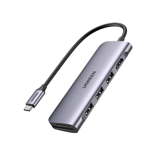 UGREEN 70411 (6-in-1) USB-C to 2 Ports USB3.0-A Hub + HDMI + TF/SD Hub