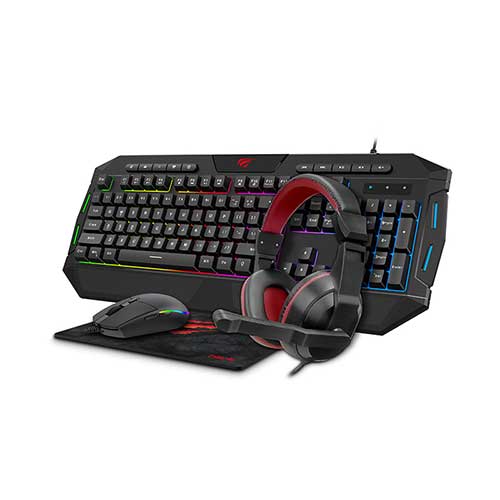 HAVIT KB501CM Gaming Wired Keyboard, Mouse, Headphone, Mousepad Combo (4 In1)