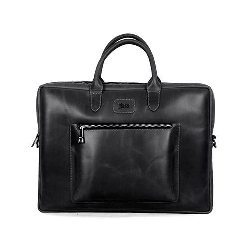 Black Leather Laptop Bag (SB-LB447)
