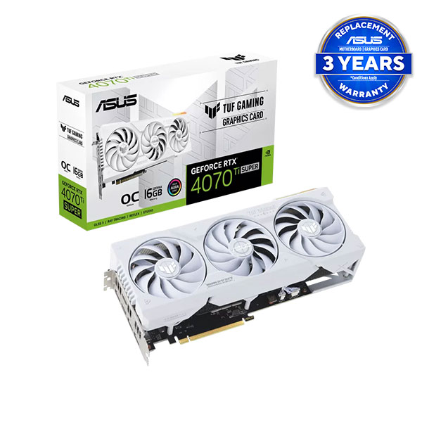 ASUS TUF Gaming GeForce RTX 4070 Ti SUPER 16GB GDDR6X White OC Edition Graphics Card