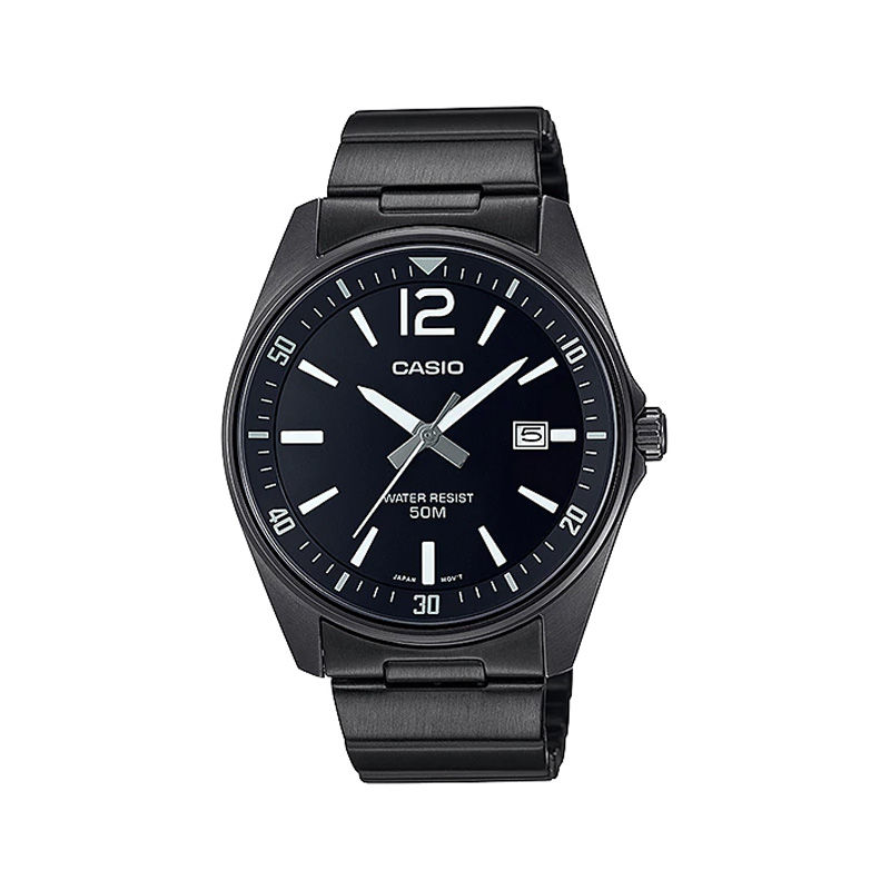 Casio Watch Analog Stainless Steel Band Black