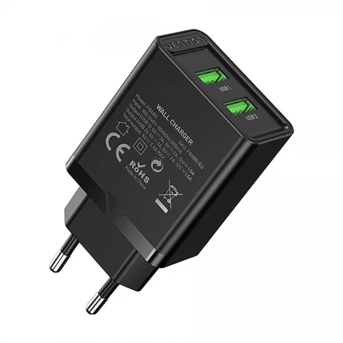 VENTION Two-Port USB (A+A) Wall Charger