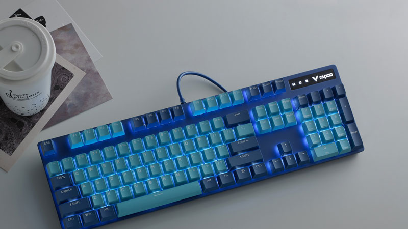 Rapoo V500PRO Blue and White Blue Backlit Gaming Mechanical Keyboard
