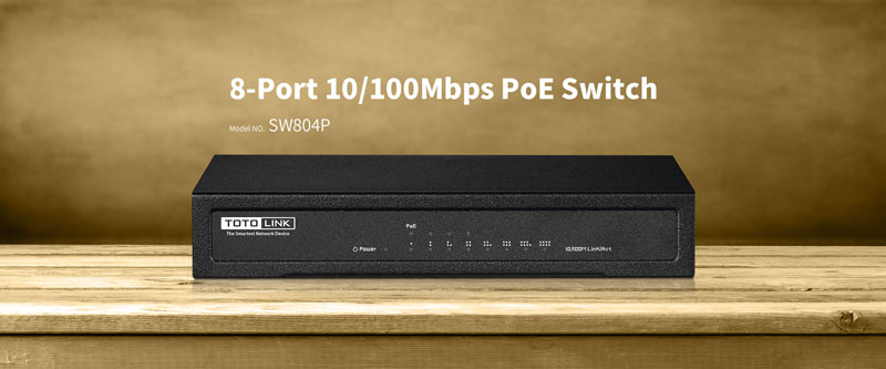 TOTOLINK SW804P 8-Port 10/100Mbps Ethernet Switch with 4-Port PoE