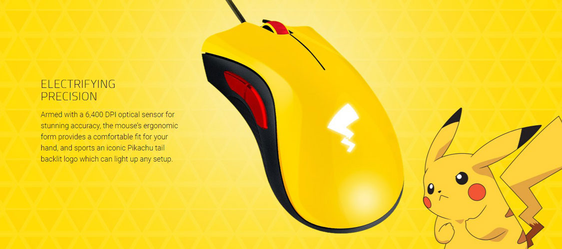 Razer DeathAdder Essential Mouse With Goliathus Speed Mousepad -  Pikachu Limited Edition