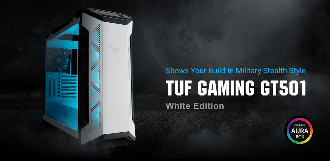 ASUS TUF Gaming GT501 White Edition ATX Mid Tower Case