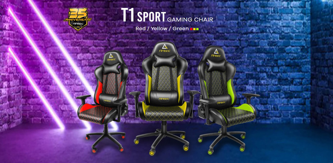 Antec T1 Sport Gaming Chair - Black/Green
