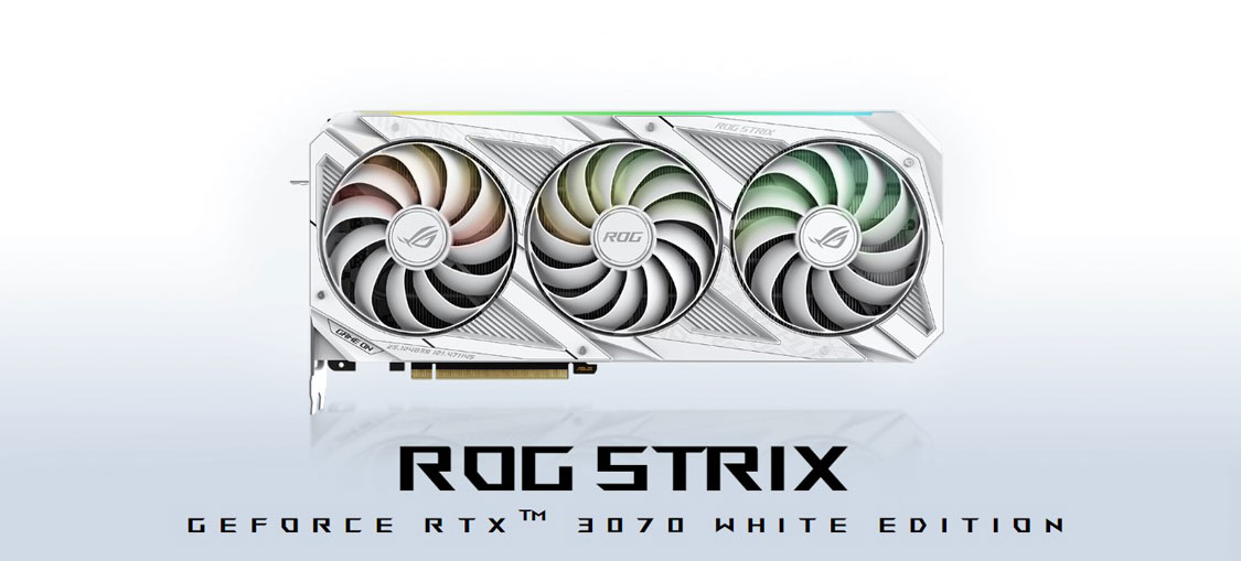 ASUS ROG Strix GeForce RTX 3070 V2 White OC Edition 8GB GDDR6 Graphics Card