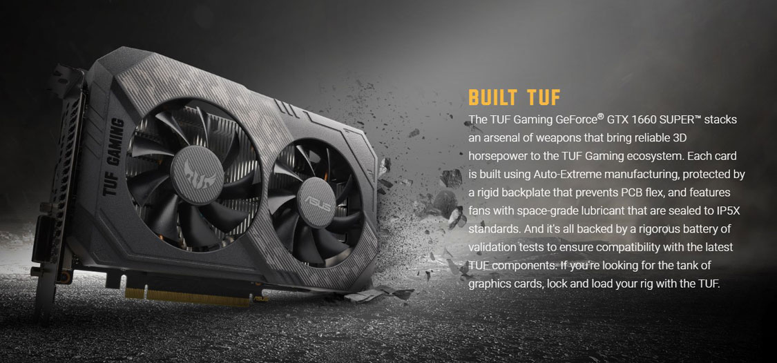 ASUS TUF Gaming GeForce GTX 1660 SUPER 6GB GDDR6 Graphics Card