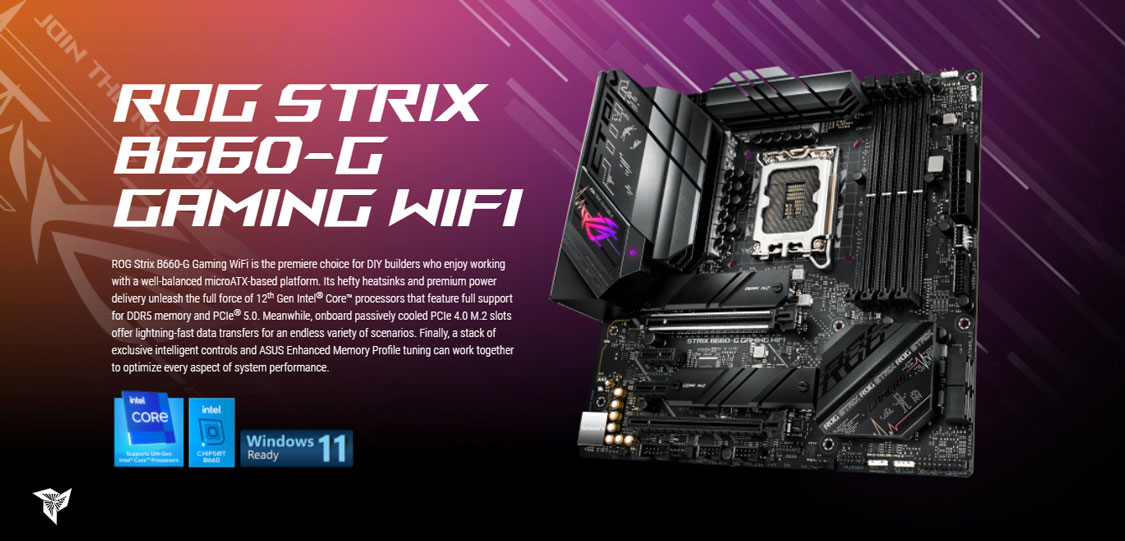 ASUS ROG STRIX B660-G GAMING WIFI 12th Gen DDR5 microATX Motherboard