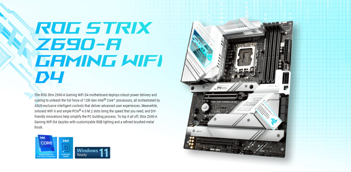 ASUS ROG STRIX Z690-A GAMING WIFI D4 12th Gen ATX Motherboard