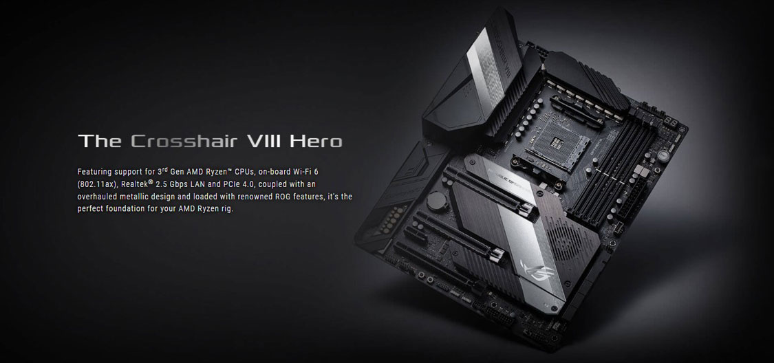 Asus ROG CROSSHAIR VIII HERO (WI-FI) AMD X570 ATX Gaming Motherboard