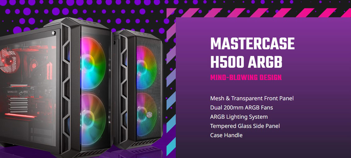 Cooler Master MasterCase H500 (MCM-H500-IGNN-S01) ARGB Mid Tower Gaming Case