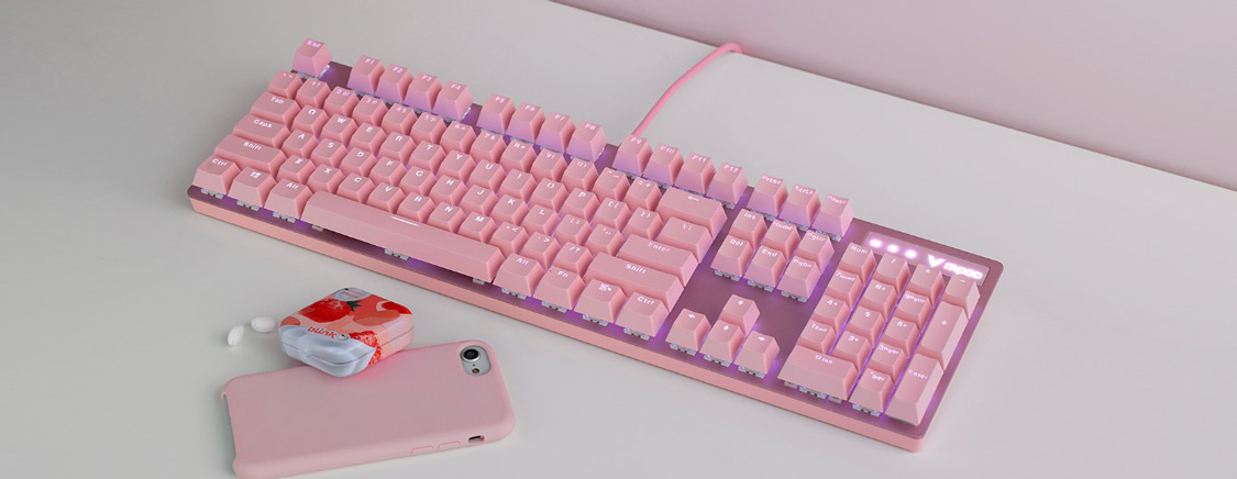 Rapoo VPRO V500PRO (Pink) Backlit Mechanical Gaming Keyboard